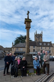 Members of the Stow Civic Society gather to commemorate the battle at the market cross. Members of the Stow Civic Society gather to commemorate the battle at the market cross.