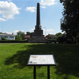The Falkland memorial and interpretation board.
