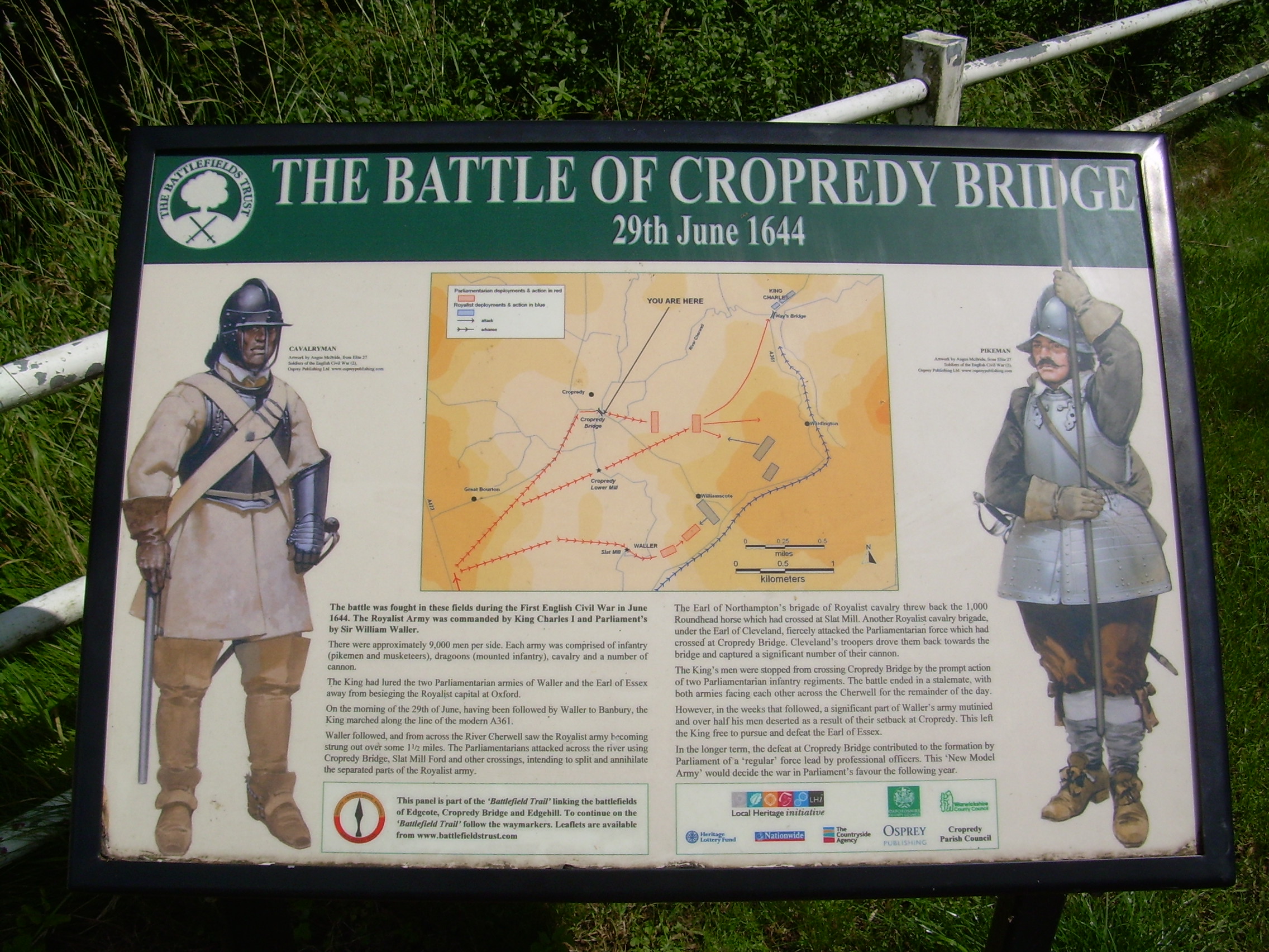The information board at Cropredy Bridge