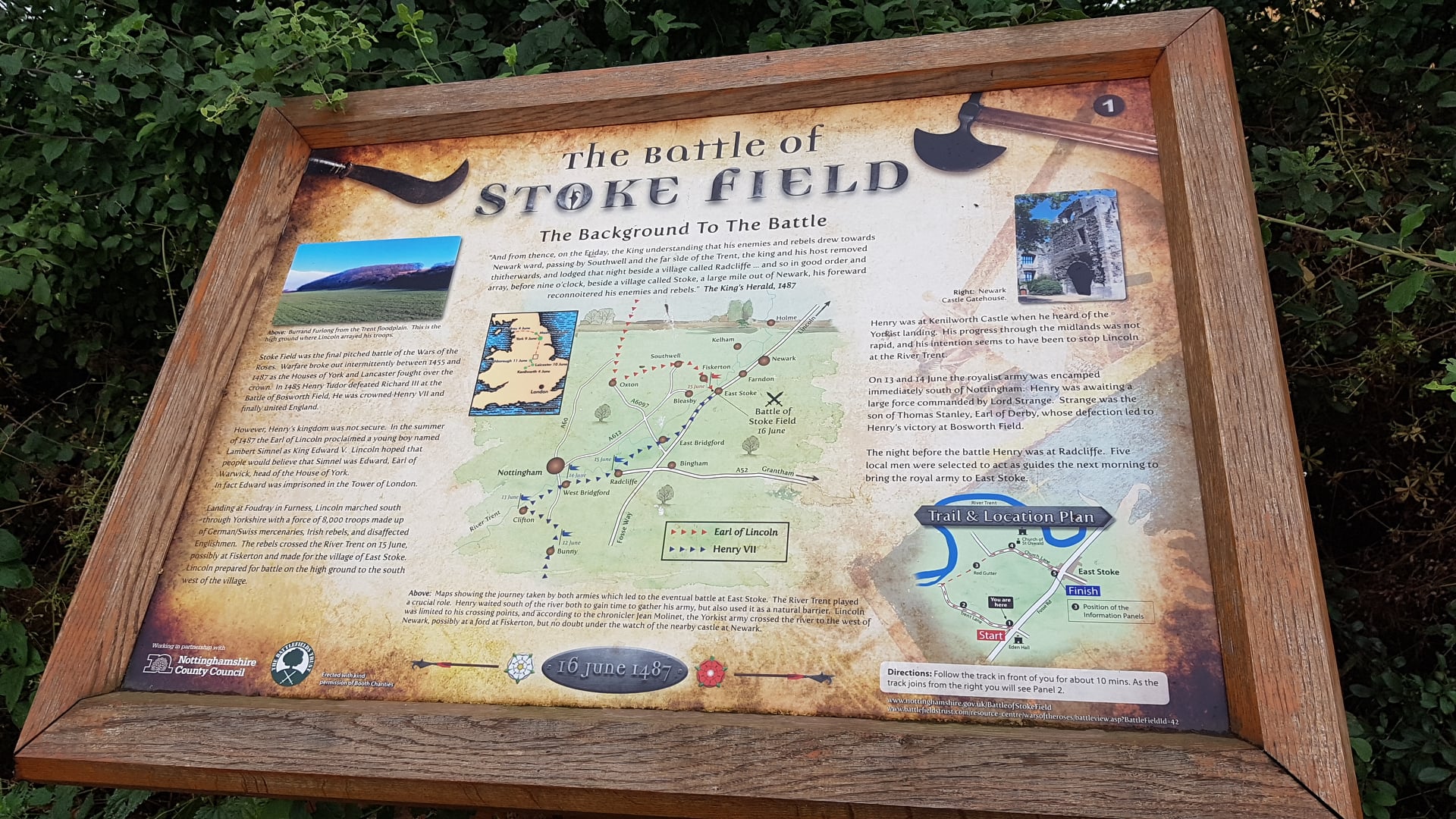 Stoke Field 1487 Information Board Stoke Field 1487 Information Board