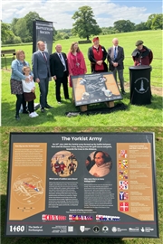 The opening ceremony at Northampton and an example of one of the information boards