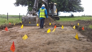 Metal detecting at Waterloo on ground that has been stripped back (Photo: Sam Wilson)