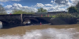 Powick bridge flood damage (Image: Battle of Worcester Society)