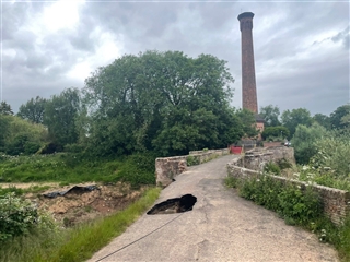 Powick Old Bridge recent damage (Photo: The Battle of Worcester Society)