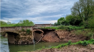 Powick Old Bridge damage (Photo: the Battle of Worcester Society)