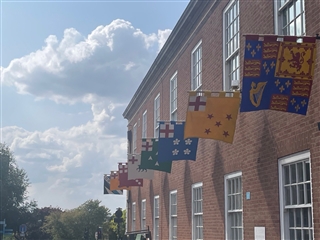 The banners in Copenhagen Street (Photo: Battle of Worcester Society) The banners in Copenhagen Street (Photo: Battle of Worcester Society)
