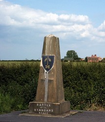 Northallerton battlefield monument with Standard Hill Farm (south) in the background