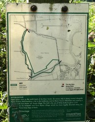 The Countryside Stewarsdship sign showing the access area on Myton Pastures.