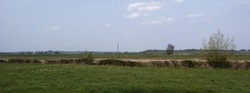 View from the Monument looking north across Sedgemoor along the line of the rebel infantry marched into the attack. The rebels deployed just a little to the north of the monument. Pendon hill in the distance on the right and the Polden Hills beyond.