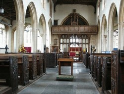 Nave of Westonzoyland church, which was used as a prison for captured rebel troops on the night after the battle.