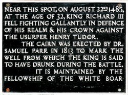 The plaque on Richard's Well.
