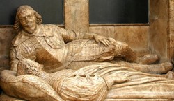 Effigy of Sir William Waller and his first wife, on her tomb in Bath Abbey.